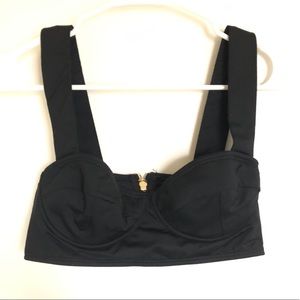 kate spade swim top structured w zipper